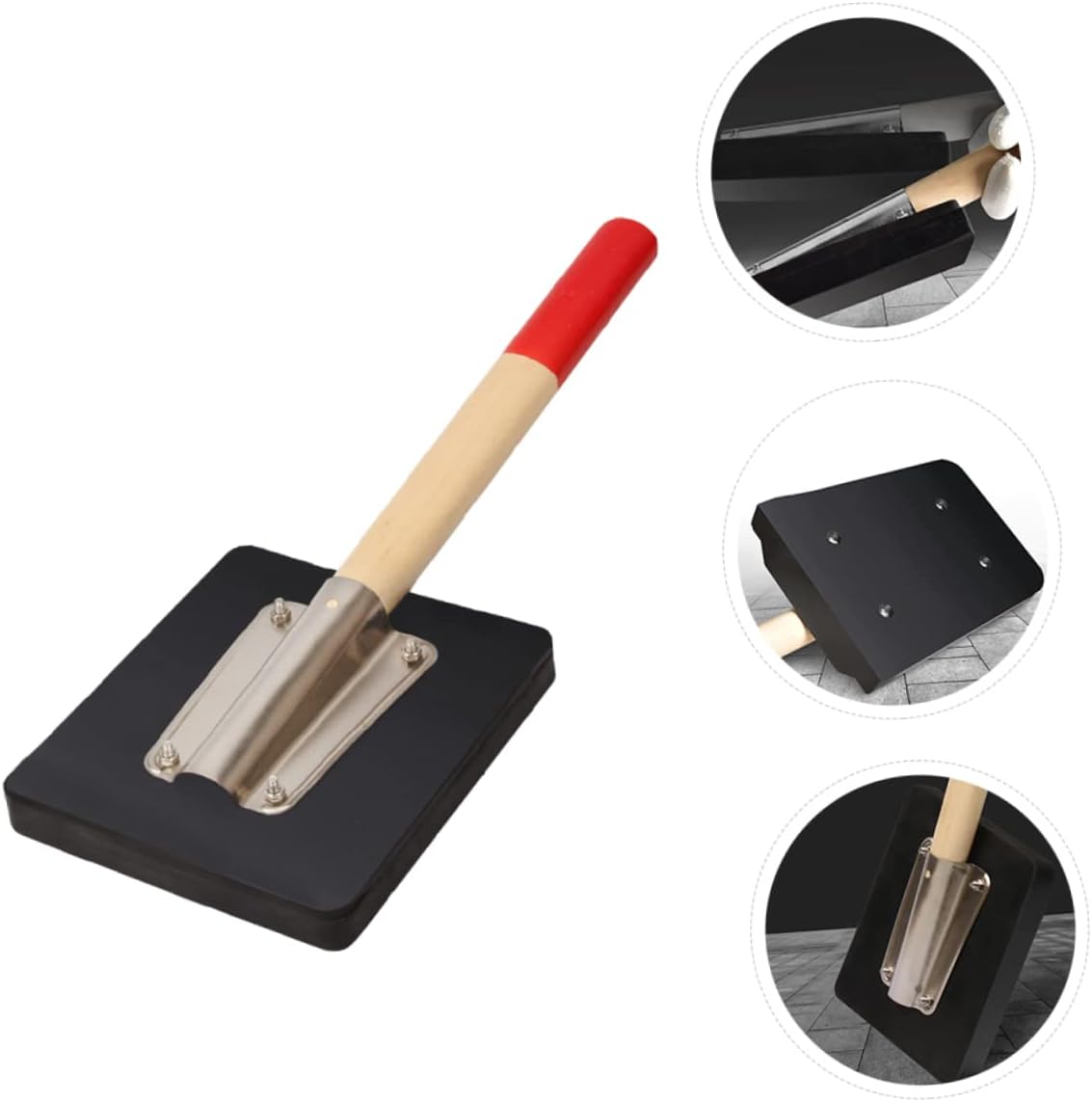 Rubber Hammer with Non Slip Wooden Handle Tiles Paving Construction Tool for Floor and Tile Installation Labor Saving Flattening Clapper Board for Durable Tiling Projects