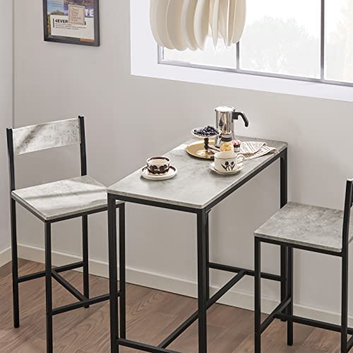 SoBuy Bar Set-1 Bar Table and 2 Stools, 3 Pieces Home Kitchen Breakfast Bar Set Furniture Dining Set OGT03-HG - Image 3