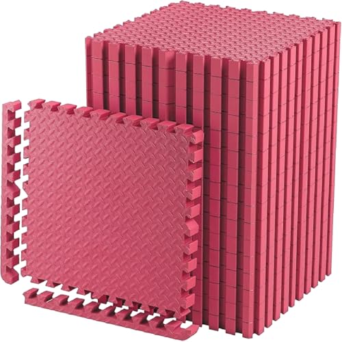 Image of 1 Inch /25mm Gym Floor mat Rubber for Heavy Workout Puzzle Floor mat for Home Exercise, Gym Equipment mat Interlocking Eva Foam Flooring Rubber Tiles Yoga, Kids Gym Mats for Floor