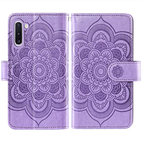 Housse Galaxy Note 10 violette avec porte-carte pour femme active