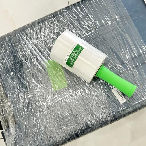 QILIMA 2 Sätze der Industrielle transparente Stretchfolie mit Griff, 12,7 cm, 304,8 m, 80 Gauge für Palettenverpackung, langlebig, selbstklebende Verpackung, Umzug, Verpackung, robuste Schrumpffolie
