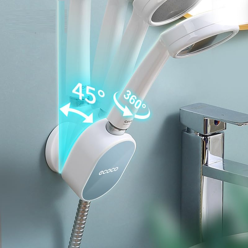 Shopping Mart Shower Head Holder Strong Adhesive No Drilling 360° Wall Mount Adjustable Handheld Showerhead Bracket for RV Kids Bathroom Shower,Fix Firmly and Use Conveniently (Multicolor) (1 pcs) 3