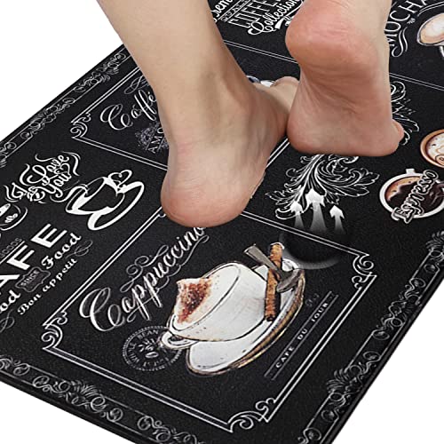 Famibay 2 Piece Kitchen Mats Anti Fatigue Cushioned Kitchen Floor Mat Non Slip Waterproof Coffee Design Wipe Clean Foam Kitchen Carpet Rugs For Kitchen Sink Laundry thumb #3