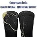 CWECVWE Boy's Dress Decor Socks Sport Baseball Compression Socks Travel Fashion Decor Black And Gold Marble Texture