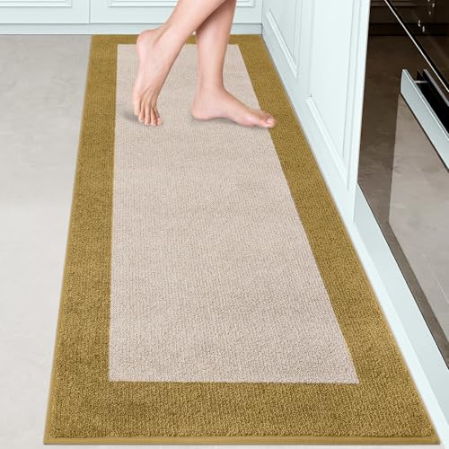 Image of Machine Washable Runner Rug 24 inch x 70 inch, Non Slip Kitchen Mat for Floor, Absorbent Entryway Rug for Kitchen, Bedroom, Hallway, Bathroom, Door (Roll Packing)