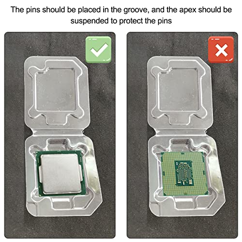 Xiatiaosann CPU-Gehäuseschale für Intel, Clamshell-Kunststoff für Intel 775/1155/1151/1150/1156, Schutzboxhalter verdickte Kunststoffschale, 10 Stück