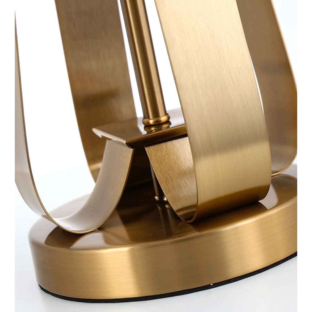 SYALEO Lámpara de Mesa Moderna, lámpara de mesita de Noche con Pantalla de Tambor Blanco y Metal Dorado, lámpara de Noche de Lujo Europea para Dormitorio, hogar, Oficina, Lectura