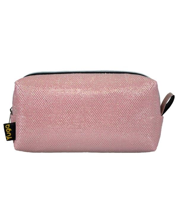 Simli Açık Pembe Makyaj Çantası