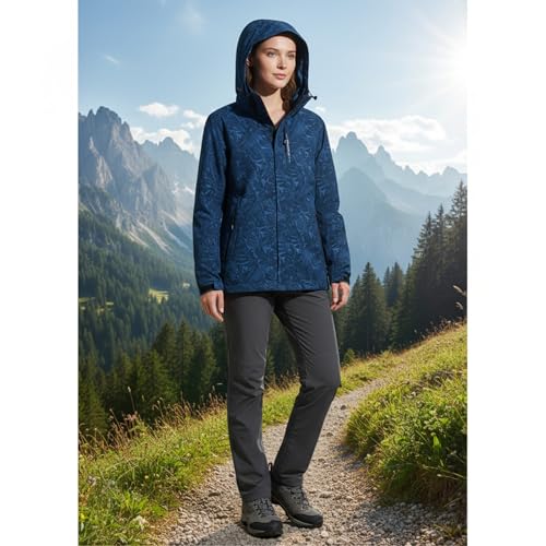 Abrigo cortavientos compacto unisex con capucha para senderismo y viaje 7