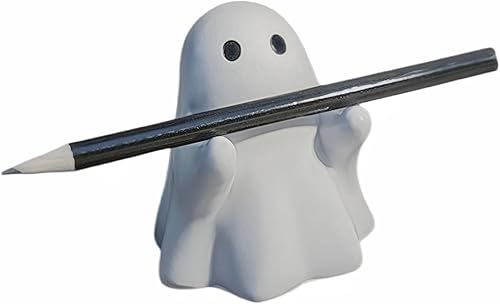 Bonito soporte para bolígrafo fantasma de Halloween, adorable soporte para lápices para decoración de escritorio de oficina en casa, divertido