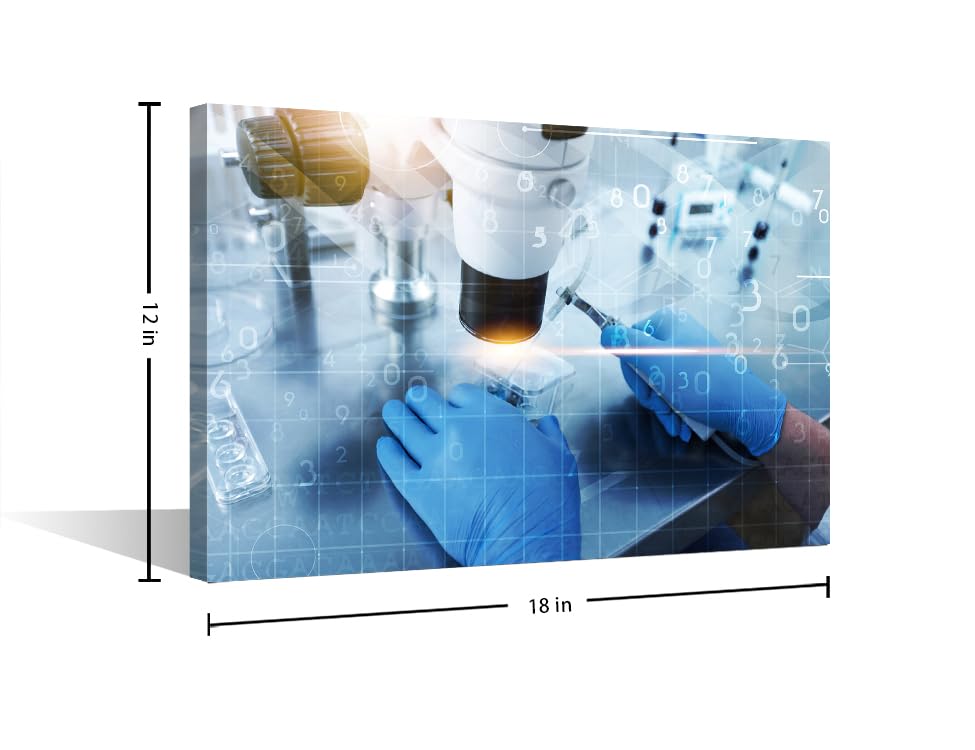 Image of TUMOVO Clinical Laboratory Wall Decor 1 Panels Medical Examination Pictures Wall Decor for Bedroom Young Scientist Wall Art Posters and Prints Framed Ready to Hang (12 inch Wx18 H)