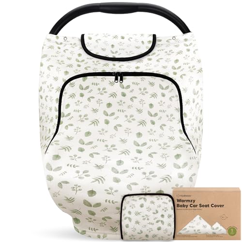 Image of KeaBabies Winter Car Seat Cover Baby, Newborn - Universal Fit Infant Carseat Covers Baby Girl, Boy, Breathable, Lightweight Blanket, Easy to Use Stroller Canopy, Rain, Wind, Sun Shade (Laurel)