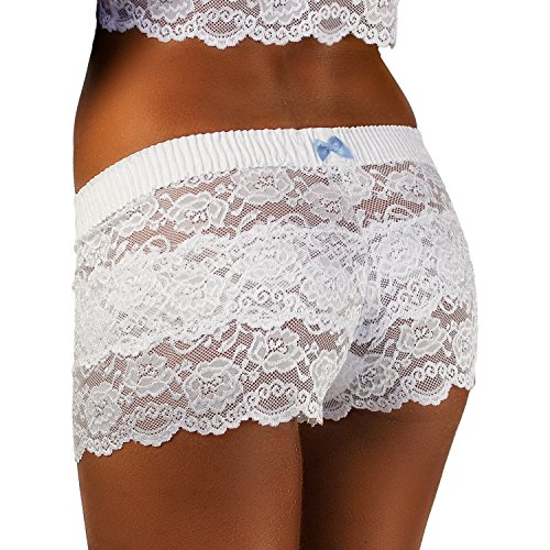 Pink Lace Boxers with Pink Posies Waistband Briefs Comfortable Underwear for Womens4