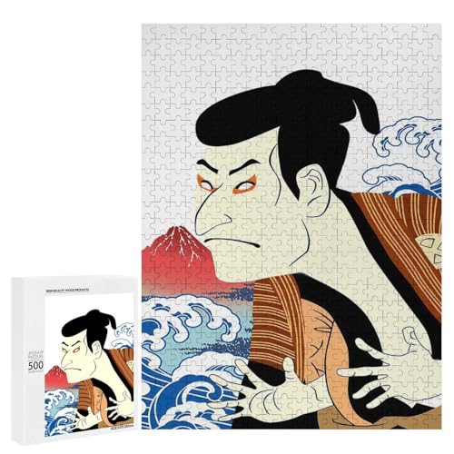 和柄 歌舞伎 和風 富士山 浮世絵 ジグソーパズル 木製 部屋の飾り パズルのおもちゃ 娯楽 大人 ストレス解消 初心者 子供 大人のおもちゃ ゲーム 壁掛け ギフト 500 PCS