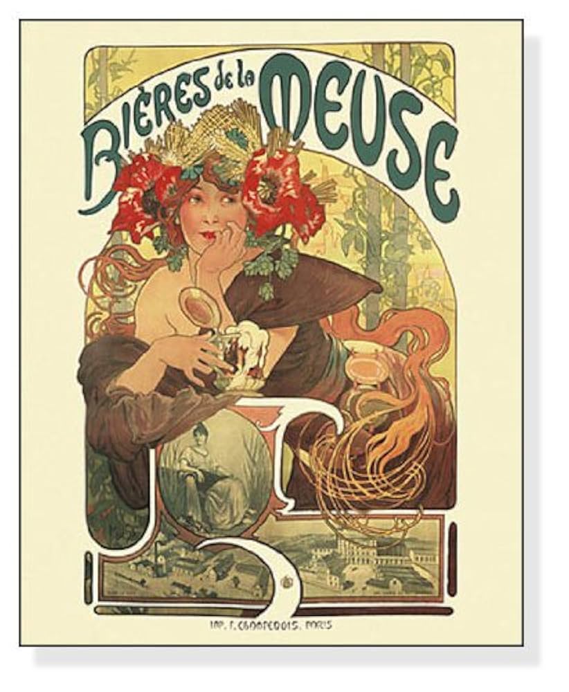 Amazon.co.jp: ポスター アルフォンス ミュシャ ムース河の