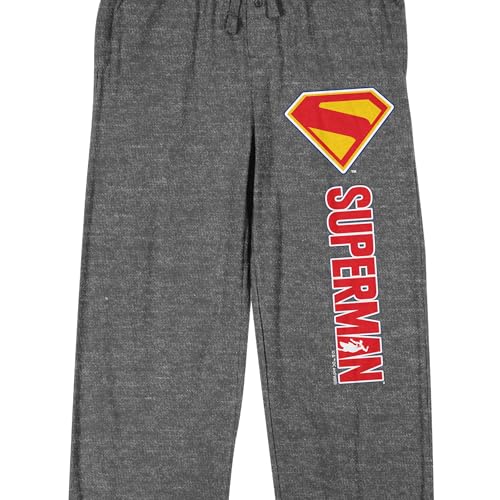 Bioworld Superman 2025 Logo Adult Gray Heather Sleep Pajama Pants2