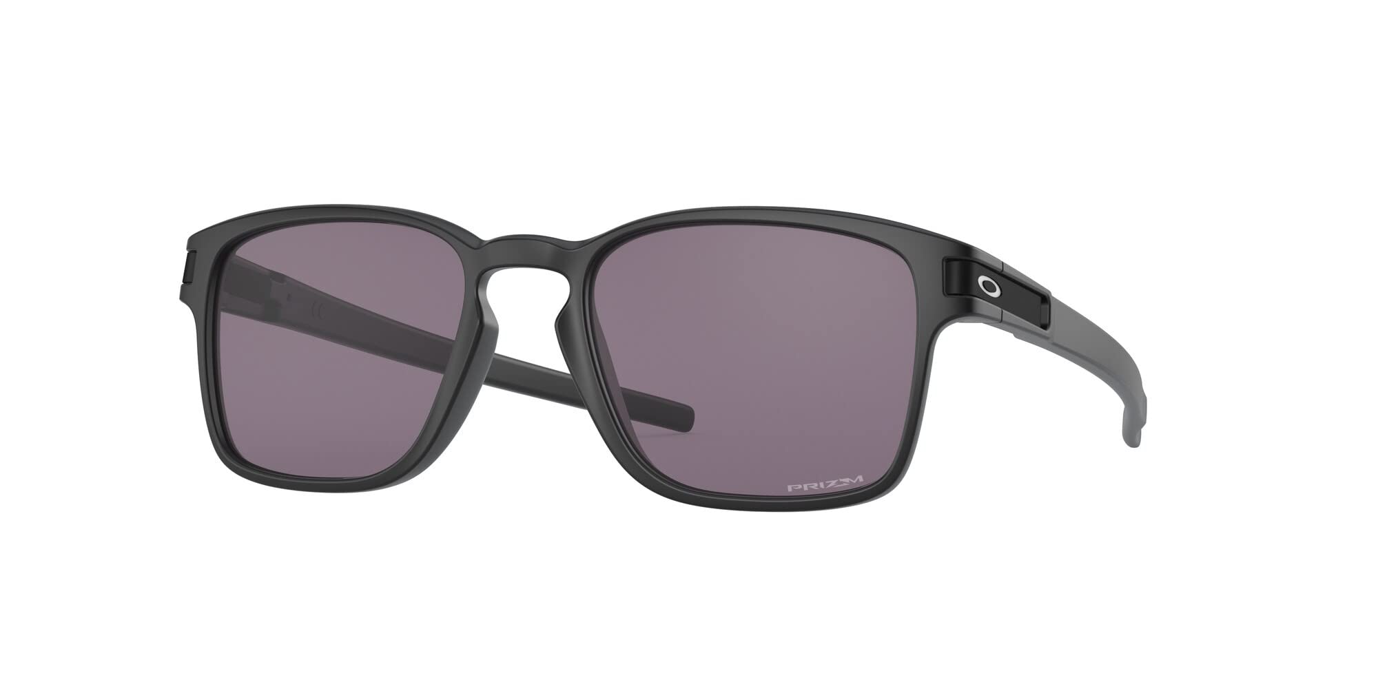 Oakley Sunglasses for Men - OO9358 Latch Square, Low-Bridge Fit - Rectangular Sunglasses PRIZM Lenses - Matte Black/PRIZM Grey - Size 55