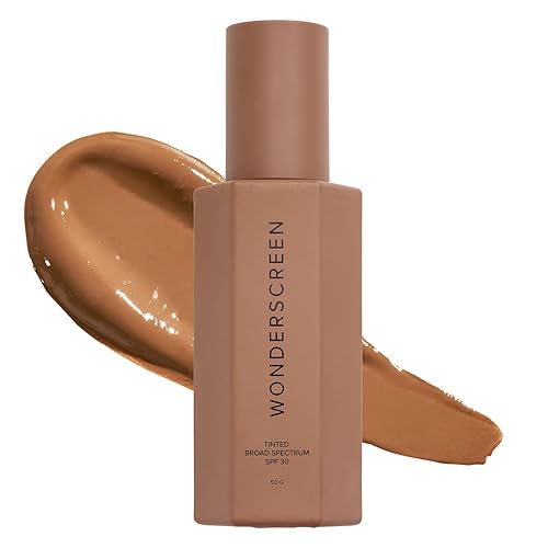 DIME Beauty Tinted Glow Wonderscreen SPF 30, protector solar mineral para rostro con 19% de óxido de zinc, hidratante teñido con SPF, 1.76 oz