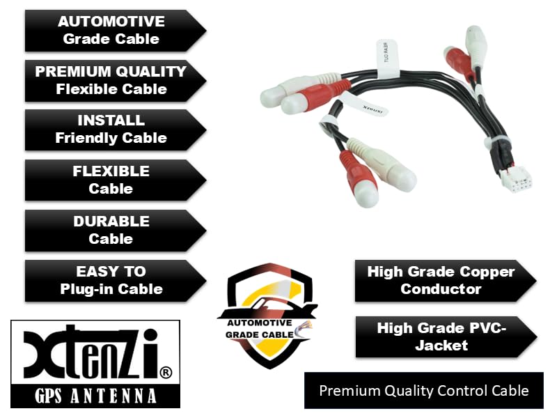 Xtenzi RCA Cord Assembly Harness XT91924 Compatible with Alpine ILXF57 ILXF509 ILXF511 Front/Rear/Sub-W