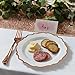Place Setting Package - Scalloped Rose Gold Plates (50) & Forks (50) - Place Cards (50) - Wedding/Bridal Shower/Parties - All in One Package - Elegant Decorations - Pretty Tableware - BPA Free