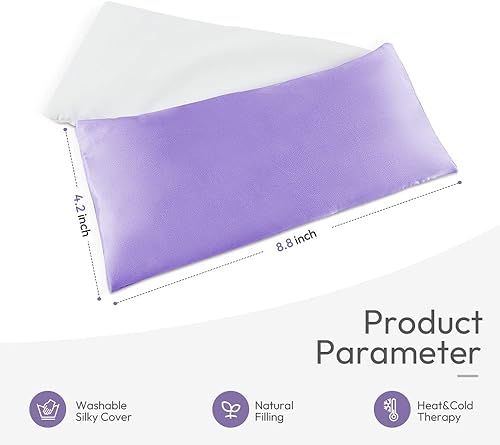 Miniatura 5 de Almohadas de ojos de lavanda para relajación, almohada de ojos de yoga para meditación, almohada ponderada para microondas para yoga, calor húmedo y