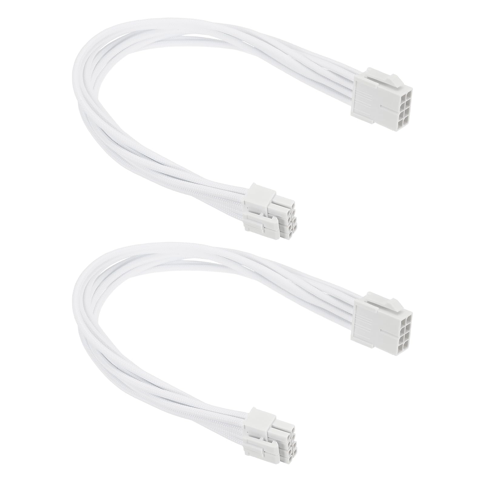 Cable CPU 8 pin para conectar placa base en torres de PC con gestión de cableado blanco 30cm 8