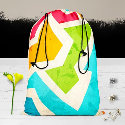 Image of ArtzFolio Geometric D1 | Reusable Sack Bag | Bag for Gym, Storage, Vegetable & Travel