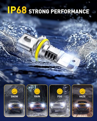 Image of AUXITO Upgraded 9007 /HB5 Bulbs, 80000LM 15000% Super Bright, 70000+ Hrs Service Life, 6500K Cool White, 1:1 Halogen Replacement, Canbus Ready, Plug N Play, Pack of 2