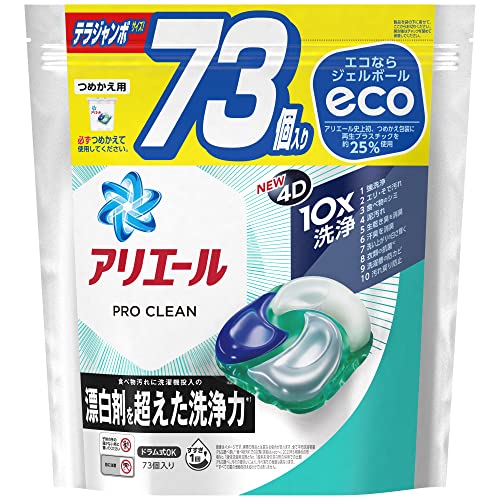 アリエール プロクリーン ジェルボール 4D 洗濯洗剤 クリーンフレッシュ 詰め替え 73個
