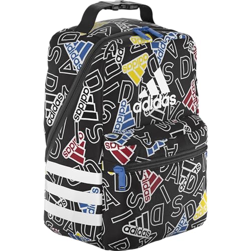 Image of adidas Unisex Santiago Lunch Bag, Insulated School Food Container Box Discontinued, Adi Comp Black /Bright Royal Blue /White /3.0, One Size