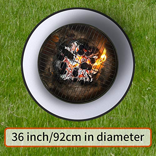 A/B Brandkuil Mat voor Decking Patio Gras, 36 '' Enorme Ronde Beschermerstootkussen onder Grill, Vuurvaste Heatproof Mat - Image 7