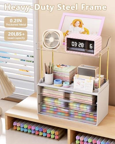 Image of Anylady Bathroom Organizers and Storage, Makeup Organizer (Sturdy Durable Attractive), Ideal for Vanity, Countertop, Counter, Perfume, Skincare, Cabinet, Cosmetic, Dresser Organizer (White)