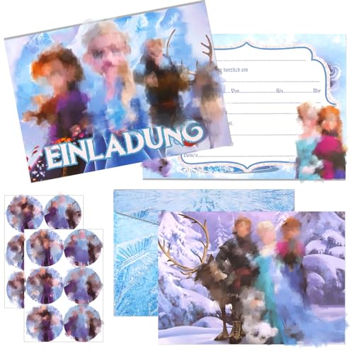 yumcute 12x Einladungskarten Kindergeburtstag+Passende Umschläge,Eiskönigin Kindergeburtstag mit Aufklebern Geburtstagsparty Einladungen,Partyeinladungen Einladungen Kinder für Mädchen und Jungen yumcute 12x Einladungskarten Kindergeburtstag+Passende Umschläge,Eiskönigin Kindergeburtstag mit Aufklebern Geburtstagsparty Einladungen,Partyeinladungen Einladungen Kinder für Mädchen und Jungen