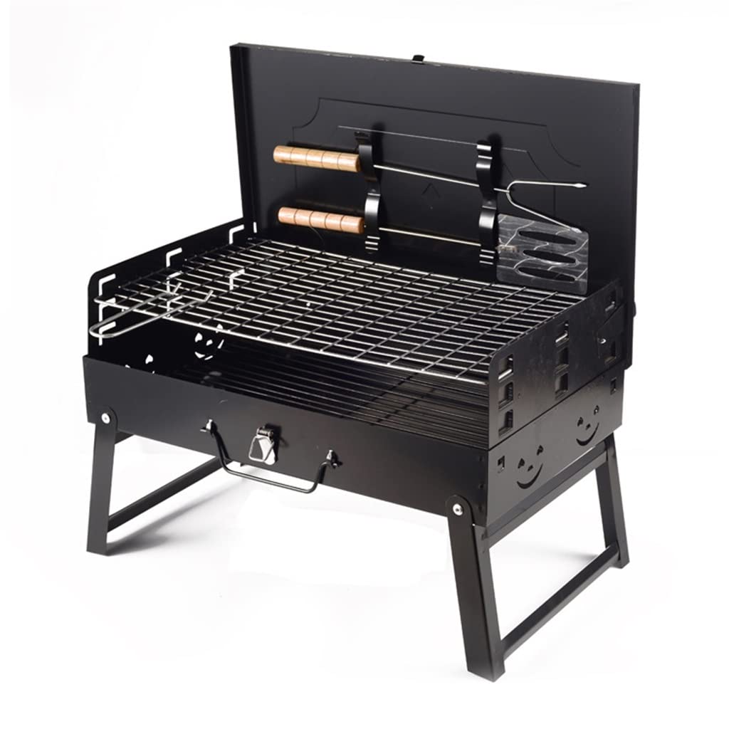 Parrilla de carbón portátil para Exteriores, Caja Plegable, Parrilla para Barbacoa, Barbacoa de autoservicio para Barbacoa