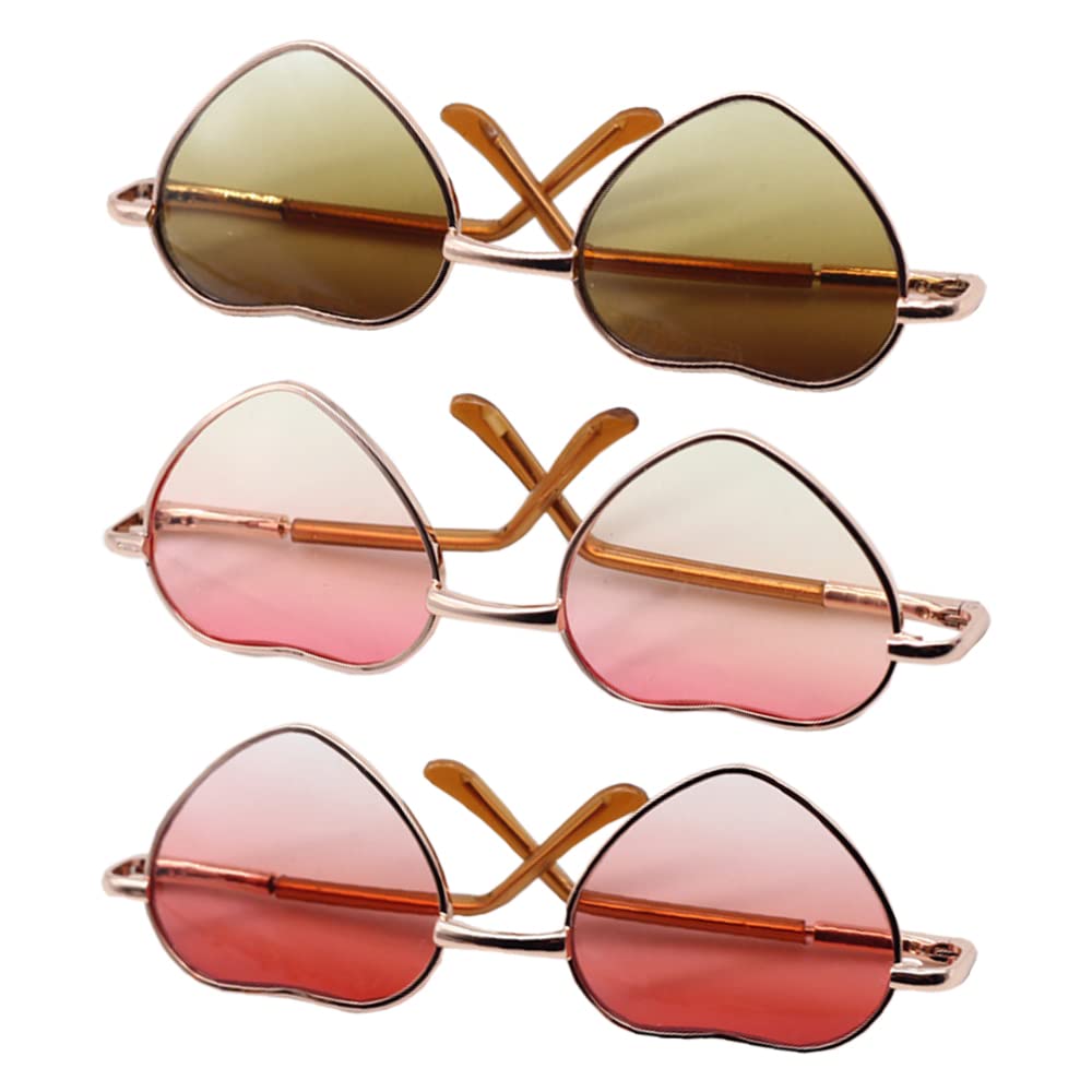 Niannyyhouse Heart Gradient Glasses For 7.8" Plush Dolls - 3-Piece Doll Dress-Up Accessories