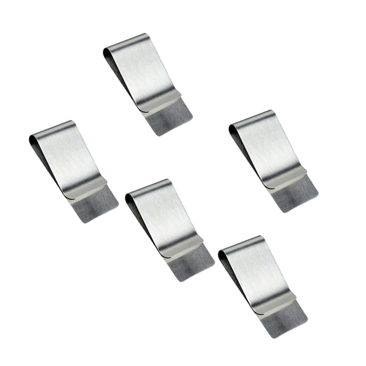 NOLITOY 5Pcs Stainless Steel Money Clips for Men and Women Vertical Cash Paper Holder Credit Card Clamp Durable Wallet Accessory for Bank Home Office Silver