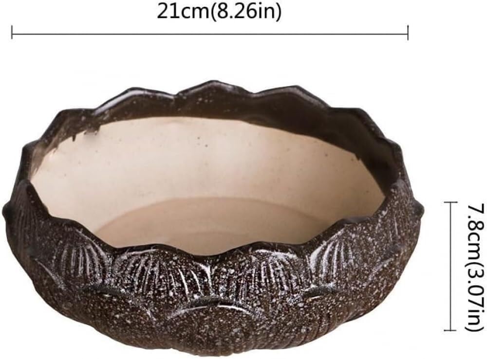 Doniczki,ceramiczne doniczki na rośliny, doniczka na kwiaty o dużej średnicy, doniczka na sukulenty, ceramiczna duża doniczka na kwiaty, prosta, szorstka ceramika, taca na sukulenty, wazon, doniczki
