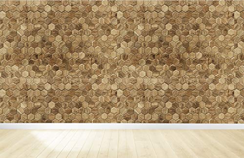 Image of DWELLSINDIA Wood Honeycomb Self Adhesive Wallpaper, Waterproof, Scratch Resistant, Laminated (41cm x 244cm, Multicolour)