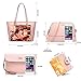 Women Fashion Handbags Tote Bag Shoulder Bag Top Handle Satchel Purse Set 4pcs (Pink)