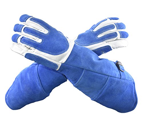 Oncefirst Pet Handling Gloves Anti Bite Scratch Resistant Gloves For Dog Cat Bird Parrot Lizard & Other Animals Blue M #TOP4