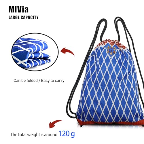 MIVia Anime Blue Gym Drawstring Bags (33.5 * 44cm) Drawstring Sackpack Cool geometry Sports Bag Canvas Drawstring Backpack Anime Dragon String Bag suitable for Gym Yoga Travel3
