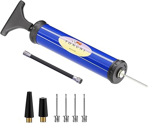 Miniatura 1 de Bomba de aire portátil, kit de inflador de bomba de bola con aguja, boquilla, manguera de extensión para fútbol, baloncesto, fútbol, voleibol,