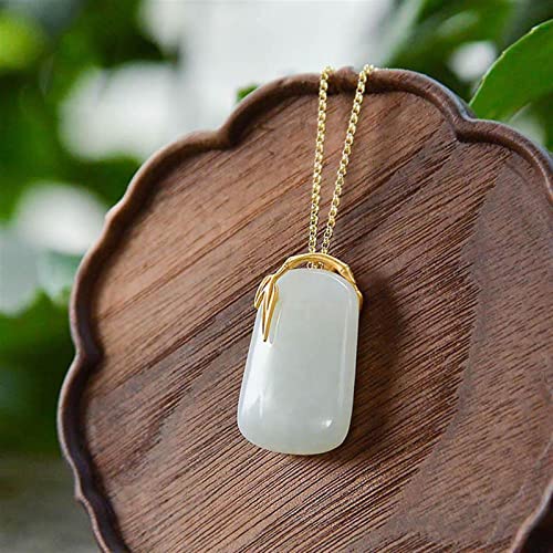 Collier jade de Hetian naturel pendentif argent S925 bijoux maman