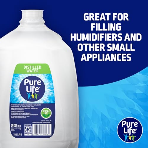 Pure Life Distilled Water, 1-Gallon, Plastic Bottled Water (1 Pack), Side Handle