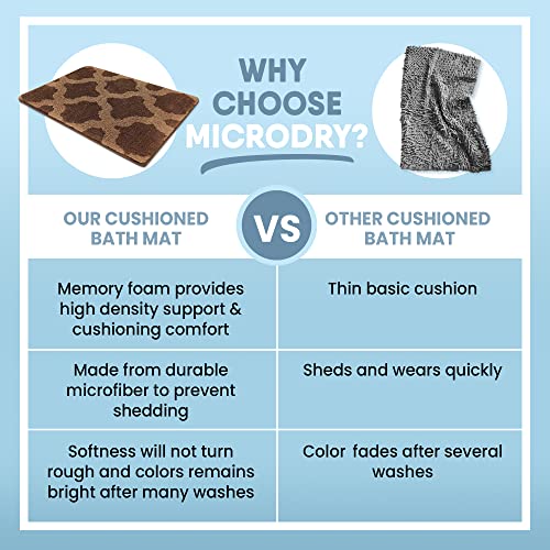 Microdry Home Inspirations Collection Soft & Cozy Bath Mats For Bathroom, Memory Foam Bathroom Rugs With Skid Resistant Base, Ultra Absorbent Microfiber Bath Mat, 17X24, Small, Brown #TOP5