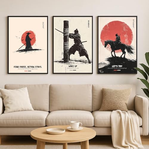 Image of Gamya Framed Japan Samurai Theme Motivational Quote Posters For Office, Living Room, Bedroom Wall Decor - Aesthetic Room Decor (13x19 Inches) (BF (SAM2))