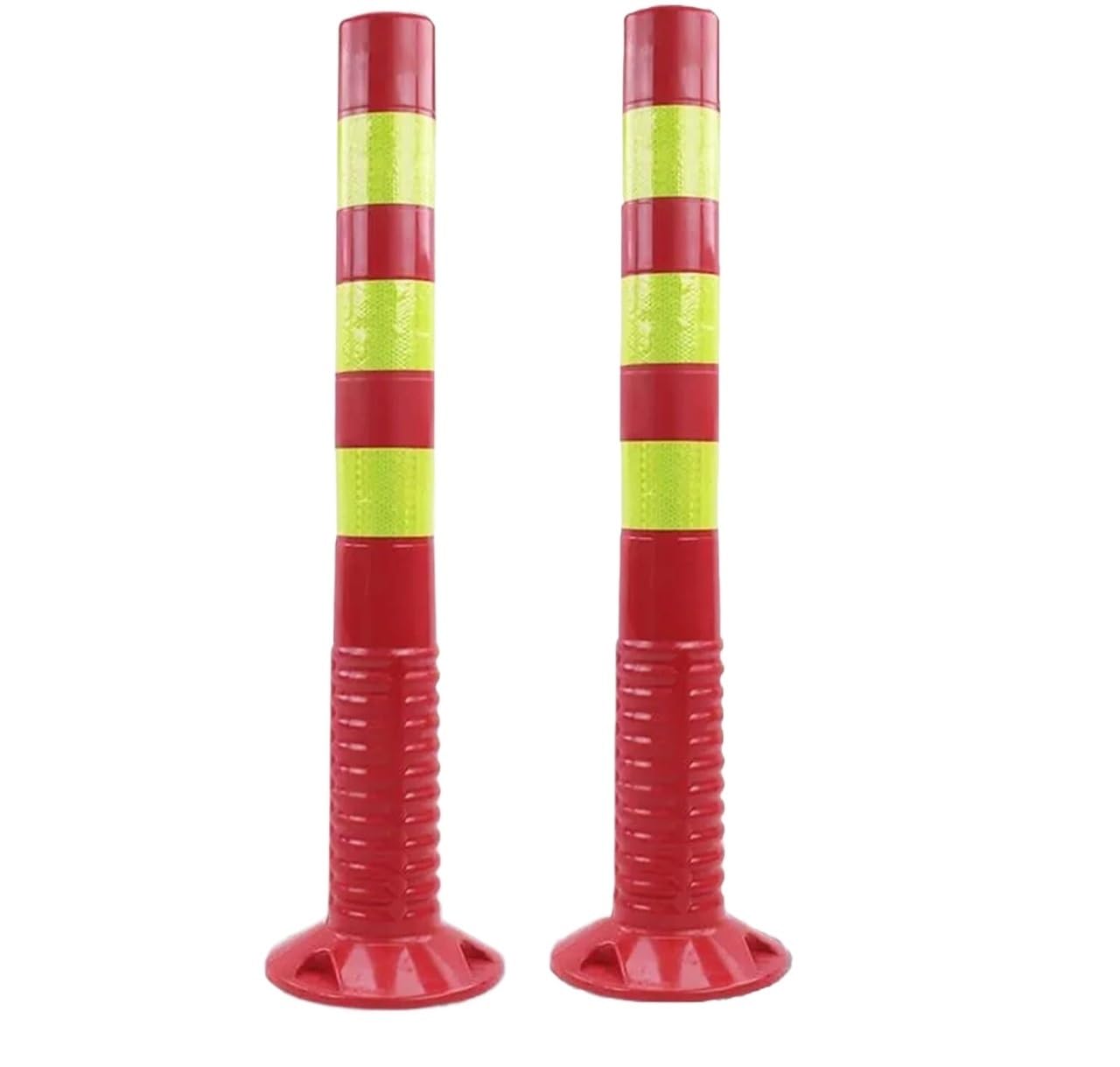 Poteau de stationnement, Ruban de signalisation réfléchissant Haute visibilité - Poteau de délimitation de 75 cm pour stationnement, Paquet de 2 avec boulons d'expansion - Panneau de sécurit