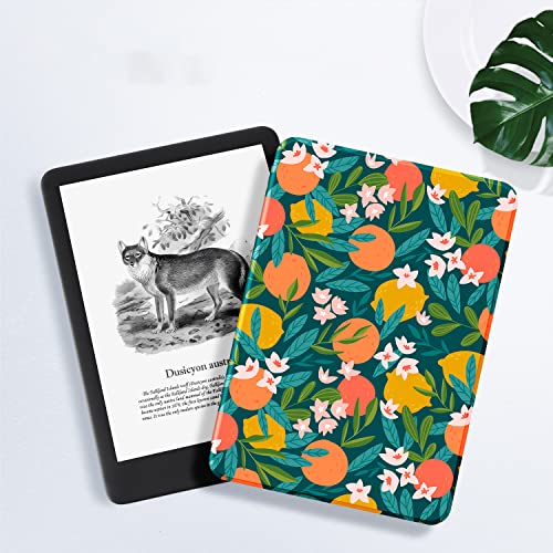 Ayotu Case For All-New 6.8" Kindle Paperwhite (11Th Generation- 2021 Release) - Pu Leather Cover With Auto Wake/Sleep - Fits Amazon Kindle Paperwhite Signature Edition, The Flowers And Fruits #TOP6