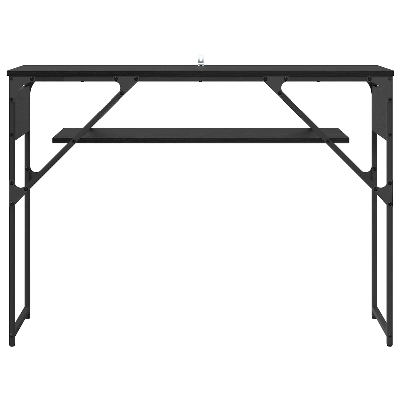 Tavolo consolle in legno ingegnerizzato rovere nero 105x30x75 cm con struttura in acciaio stabile per ufficio casa soggiorno smartworking scrivania postazione lavoro