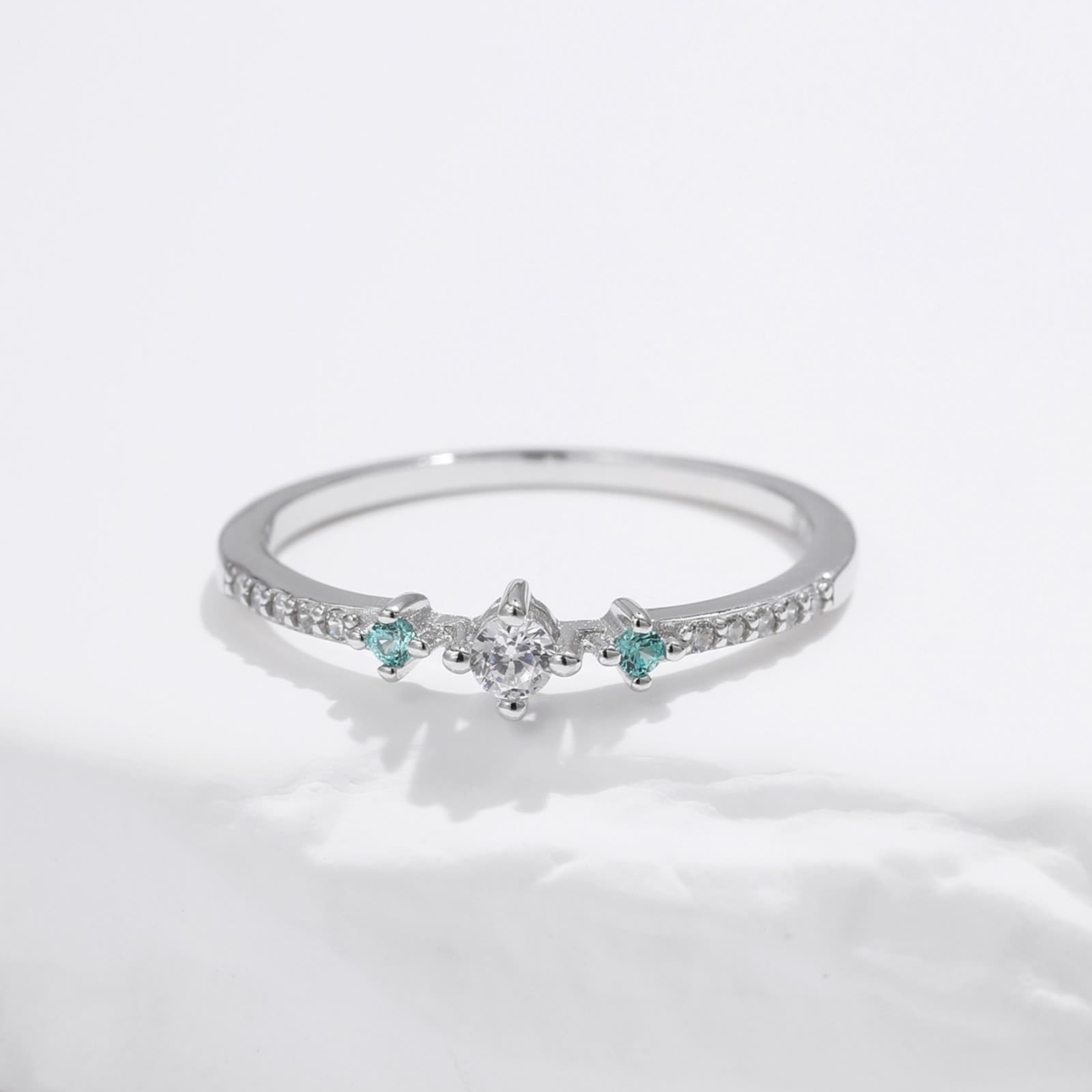 KnSam Anillo de boda de oro blanco 375 de 9 quilates, moissanit Au375 oro, delicado anillo apilable, anillo de eternidad, anillo de solicitud, joyas de oro auténtico, talla 56 (17,8), Oro blanco 375